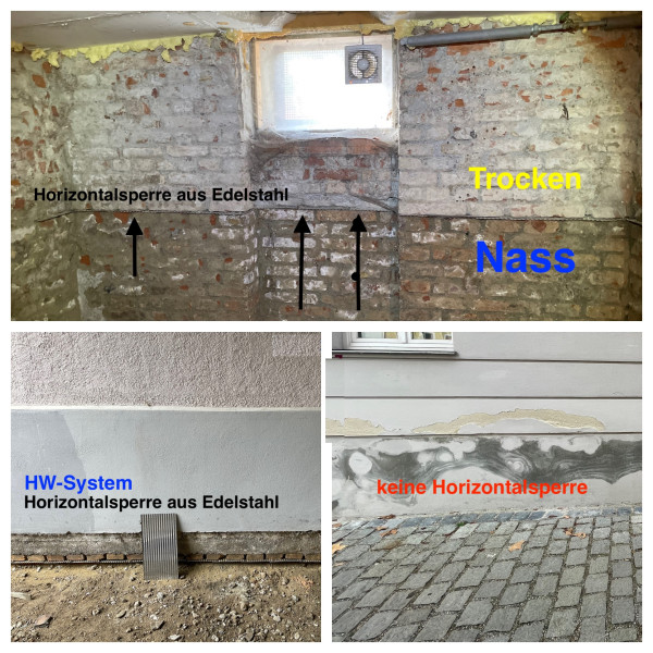 Wir liegen feuchte Mauer, trocken mit unserer Horizontalsperre aus Edelstahl