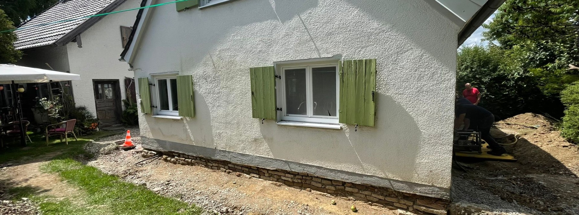 Horizontalsperre aus Edelstahl, Mauertrockenlegung in Langerringen mit Video